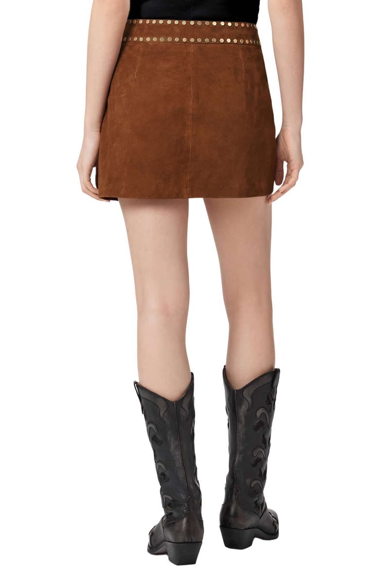 AllSaints Alice Leather Miniskirt, Alternate, color, 