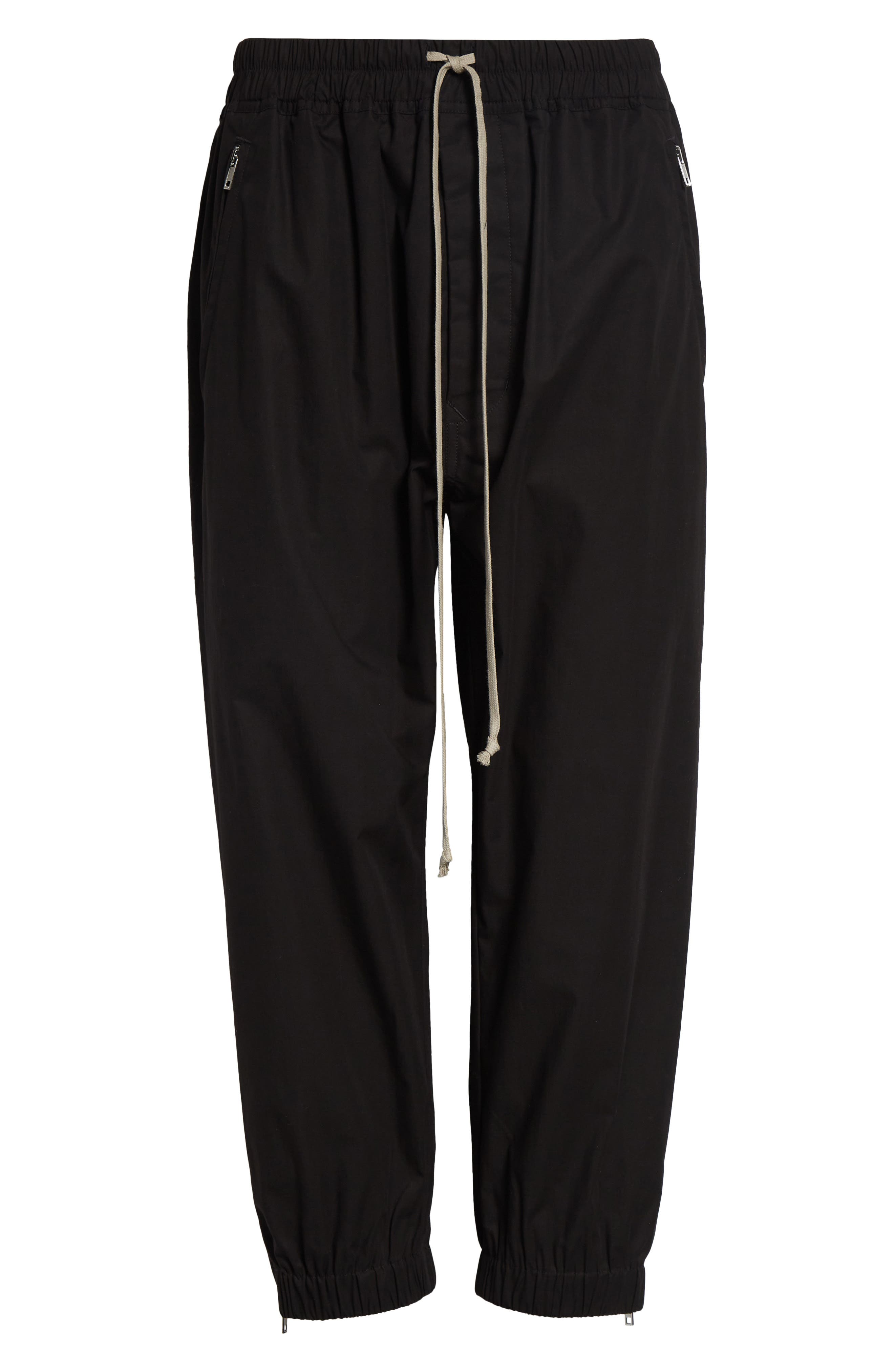 Rick Owens Cotton Crop Joggers In Black