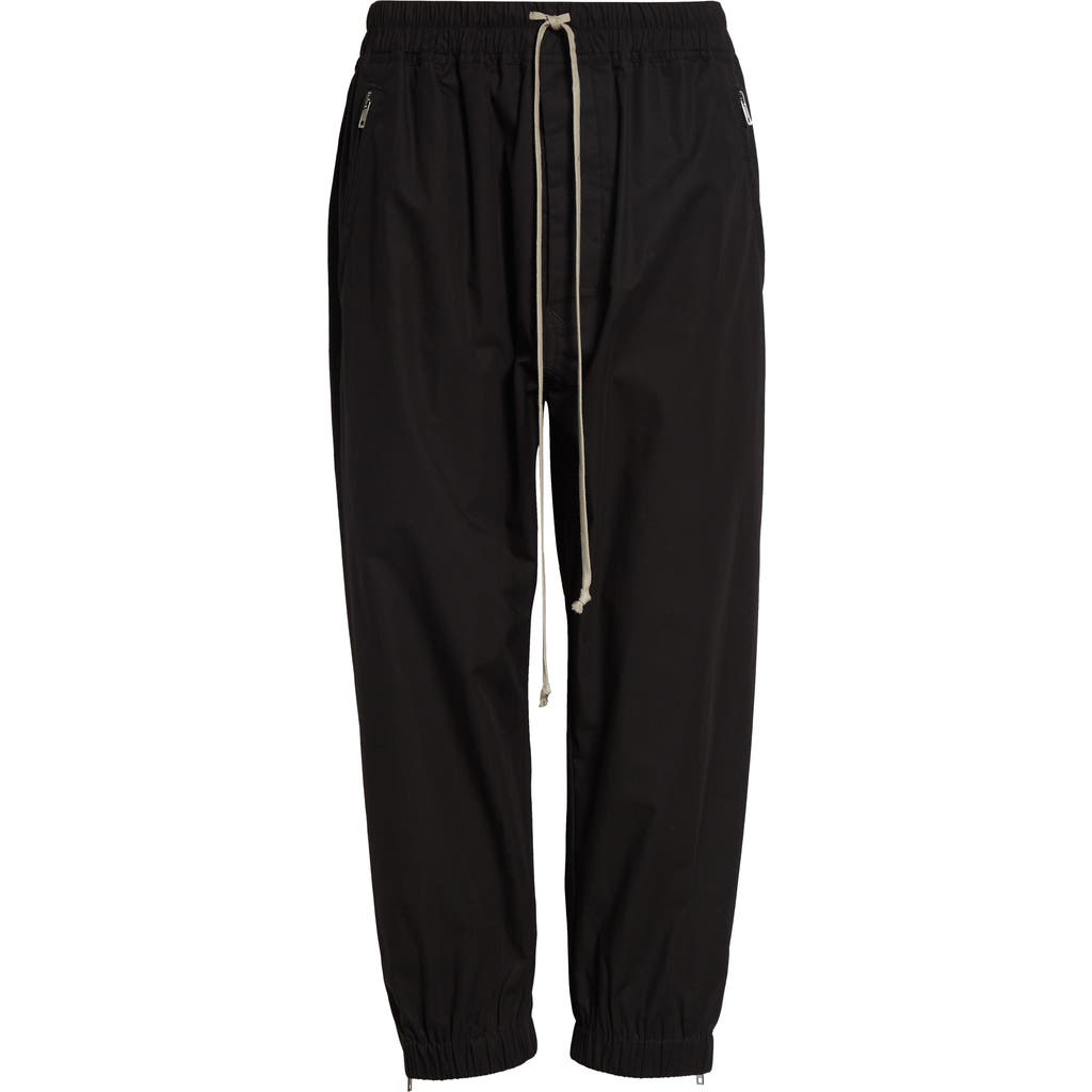 Rick Owens Cotton Crop Joggers In Black