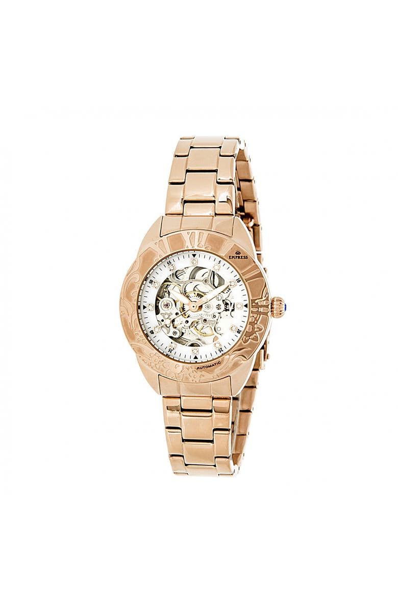 Empress Godiva Automatic MOP Bracelet Watch, Main, color, Rose Gold
