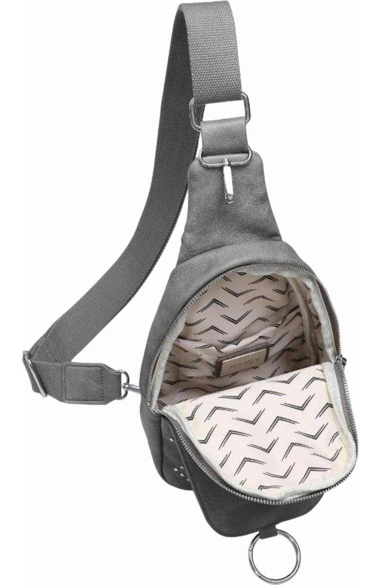 MODA LUXE Regina Studded Sling Backpack, Alternate, color, Grey