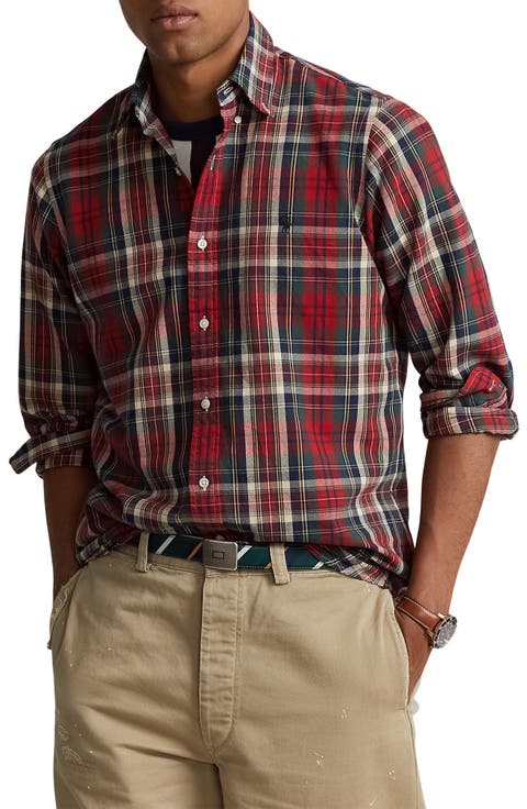 Classic Fit Plaid Button-Down Oxford Shirt