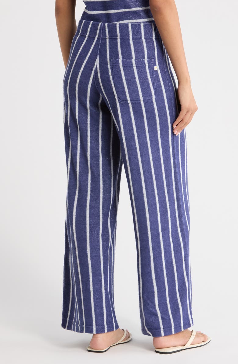 Marine Layer Beach Stripe Terry Cloth Pants, Alternate, color, Bay Blue And White Stripe