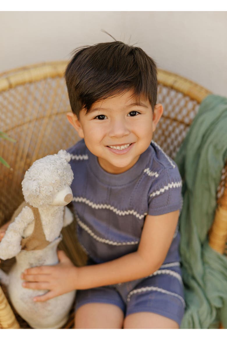 Looms Holland Collection - Boys Wave Knit 2 Piece Set, Alternate, color, Blue/Ivory