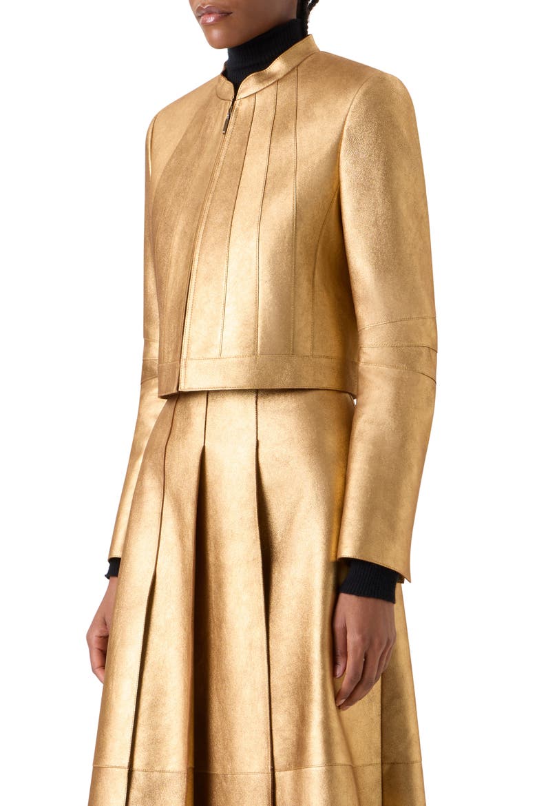 Klaus Leather Jacket, Alternate, color, GOLD
