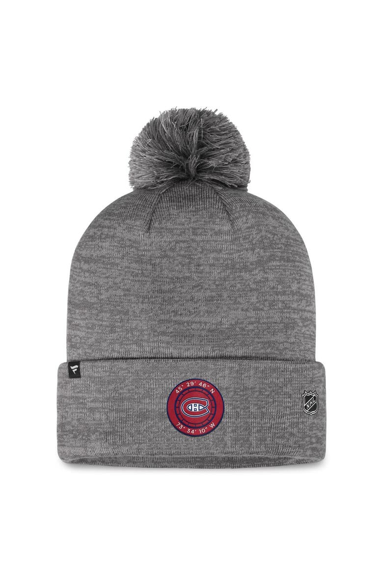 Men's Fanatics Branded  Gray Montreal Canadiens Authentic Pro Home Ice Cuffed Knit Hat with Pom, Alternate, color, Gray
