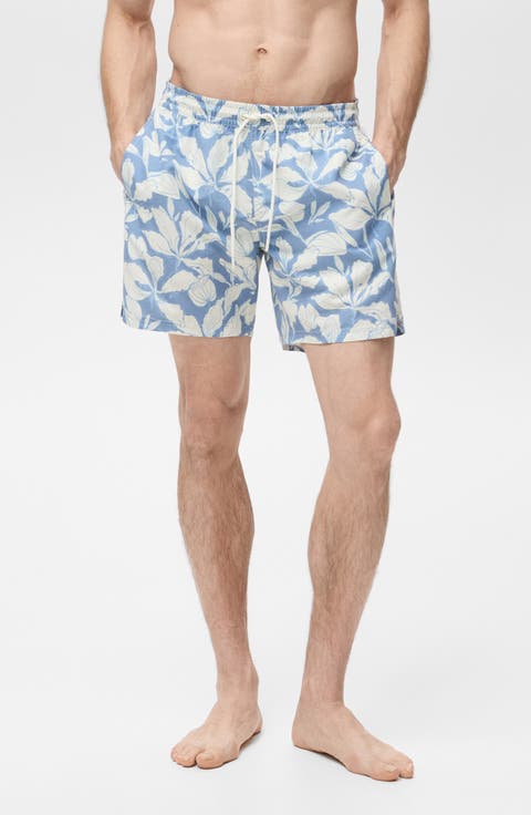 Floral Print Swim Trunks