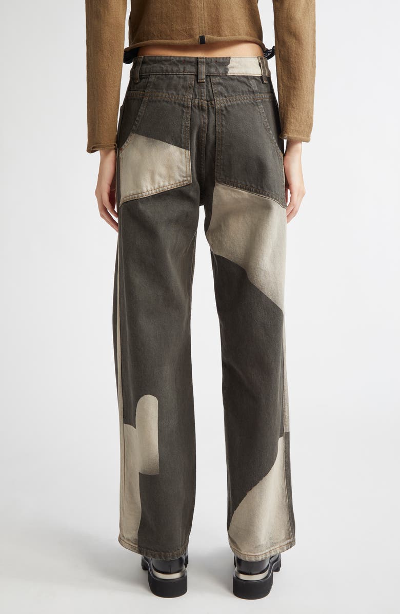 Eckhaus Latta Colorblock Wide Leg Jeans, Alternate, color, 