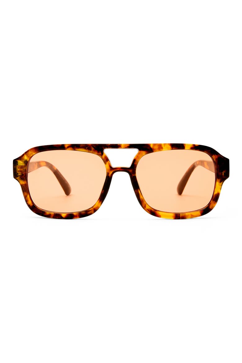 Aquarius 55mm Gradient Aviator Sunglasses, Main, color, RICH AMBER TORT / CINNAMON