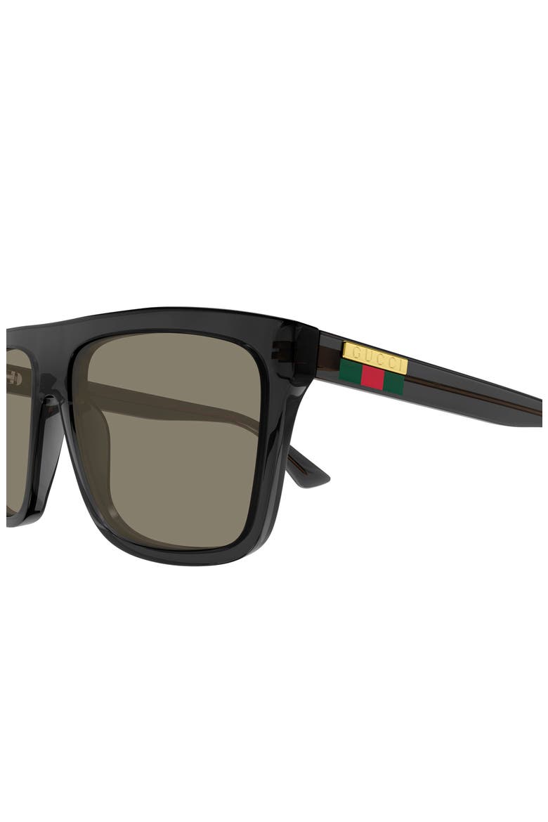 GG0748S 59mm Polarized Gradient Rectangular Sunglasses, Alternate, color, GREY