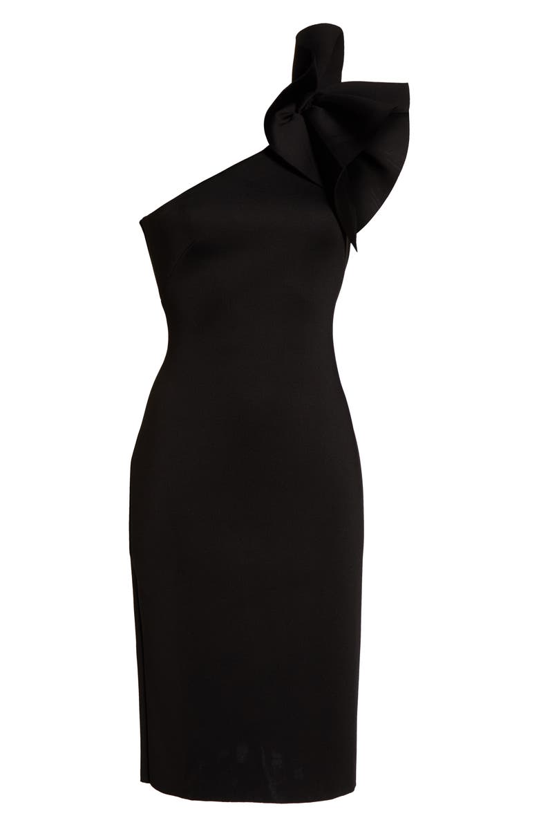 Eliza J One-Shoulder Ruffle Sheath Cocktail Dress, Alternate, color, 