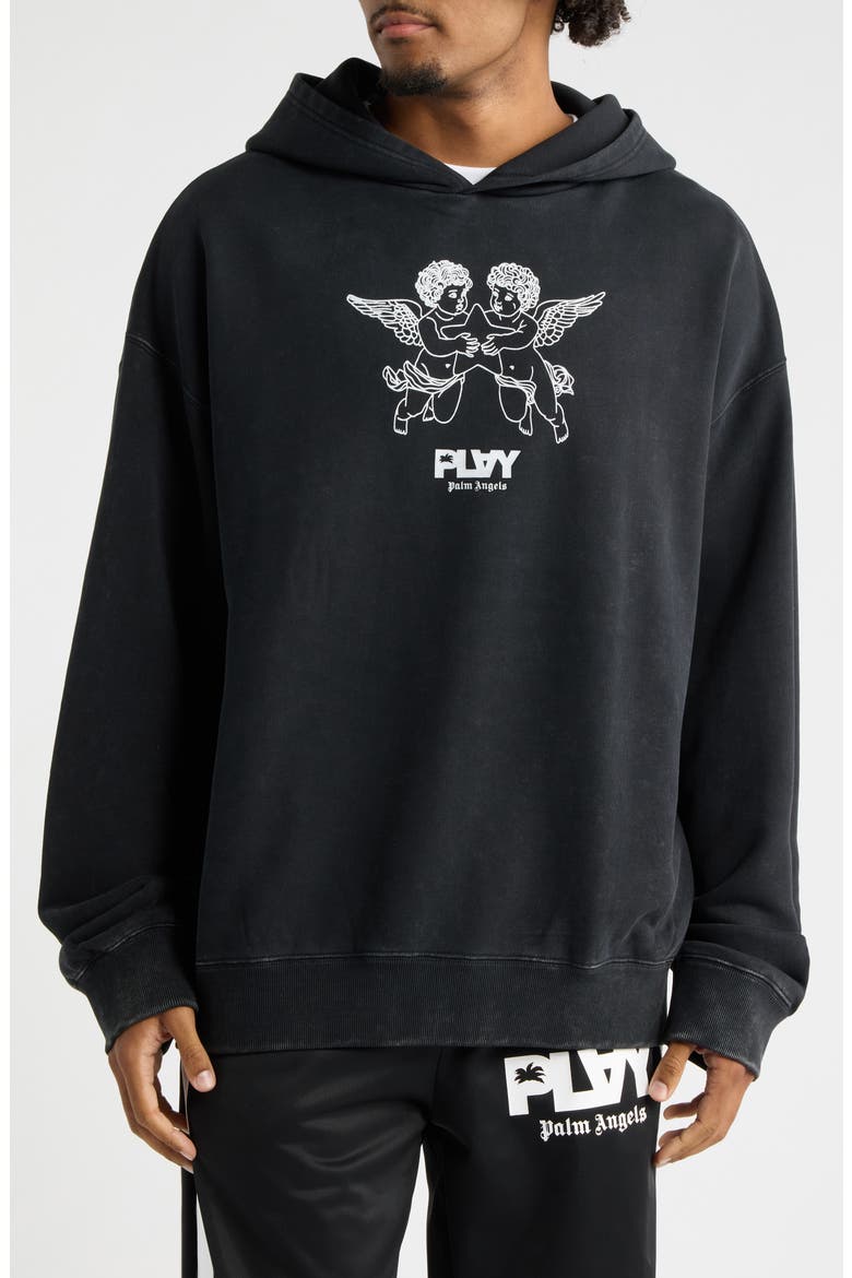 Logo Graphic Hoodie, Main, color, BLACK BEAUTY MINERAL WASH