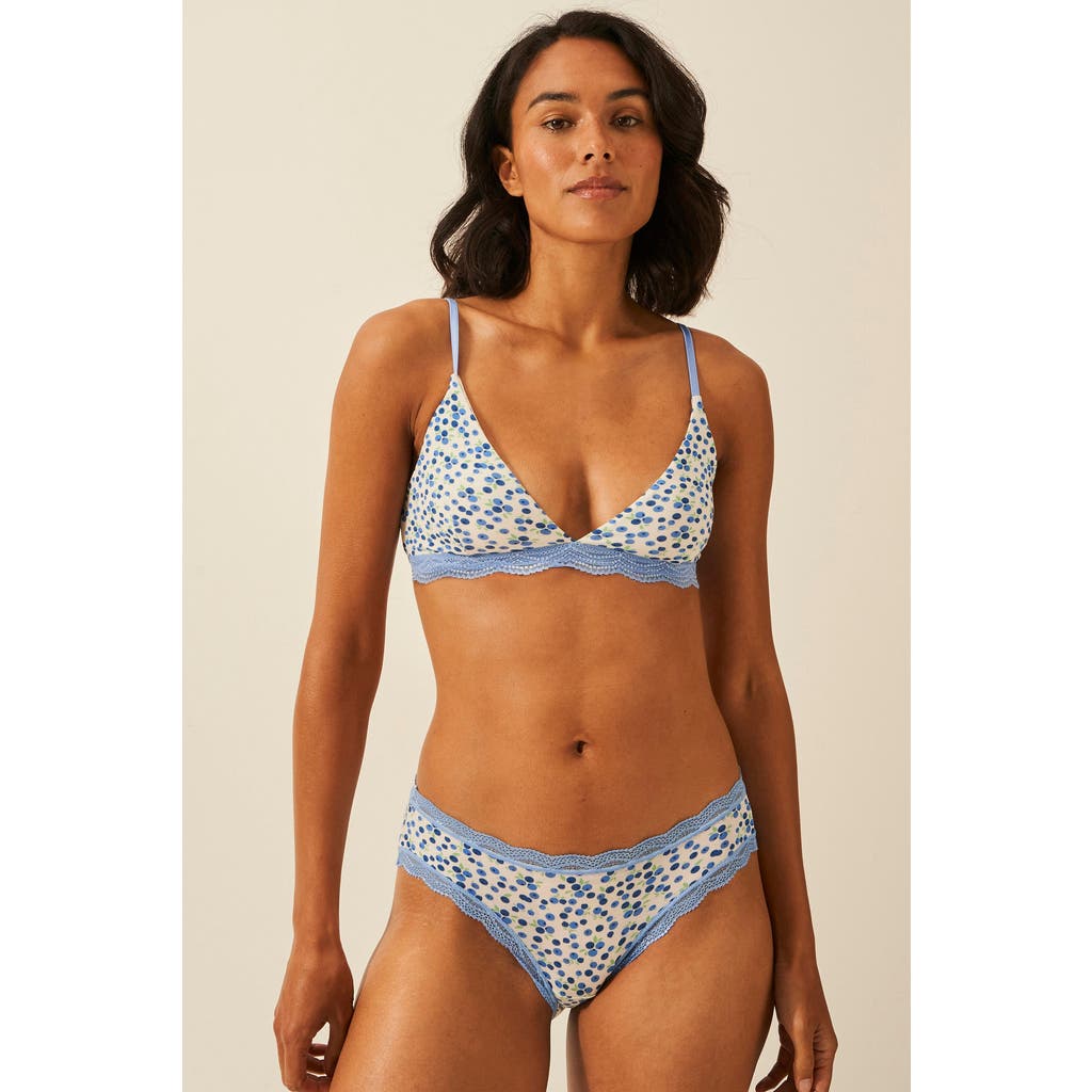 Stripe & Stare The Lace Triangle & Original Knicker Set In Blue
