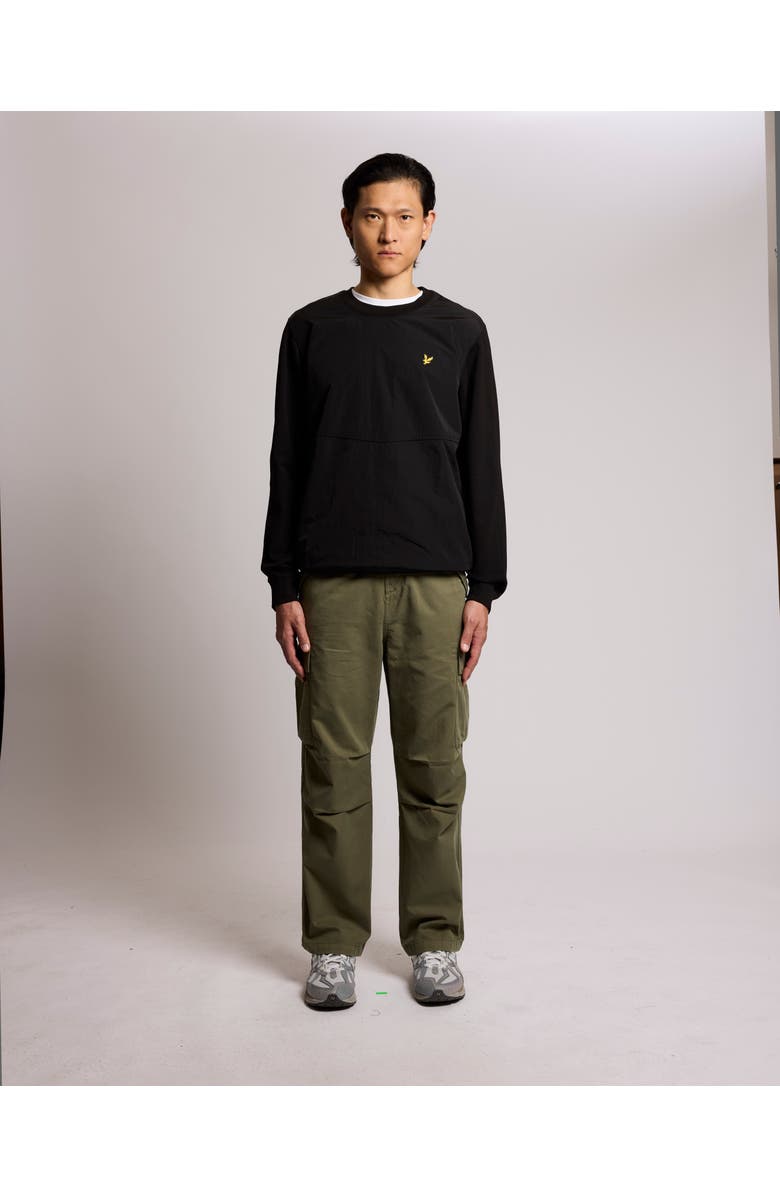 Lyle & Scott Half Raglan Hybrid Long Sweatshirt, Alternate, color, Jet Black