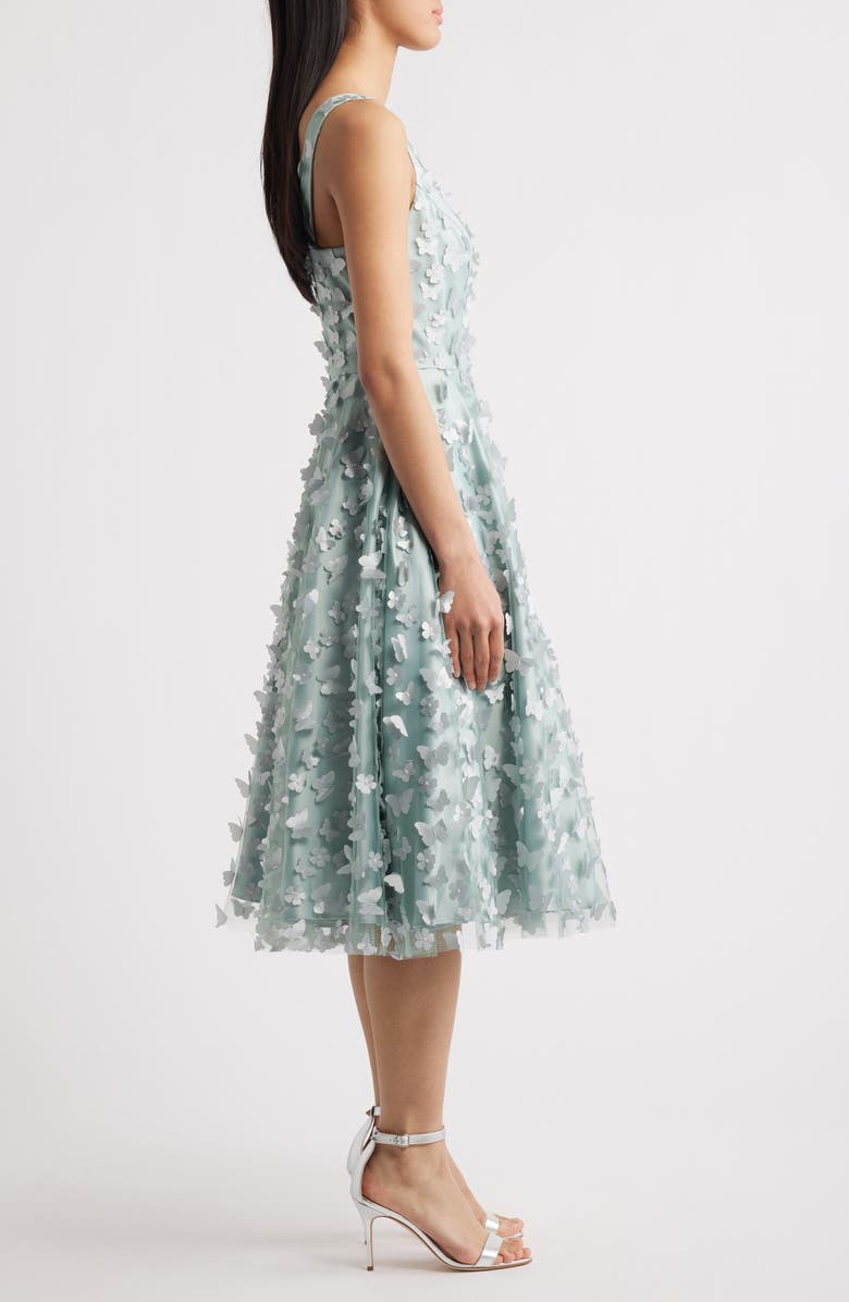 Eliza J Butterfly Appliquè Sleeveless Fit & Flare Midi Dress, Alternate, color, 