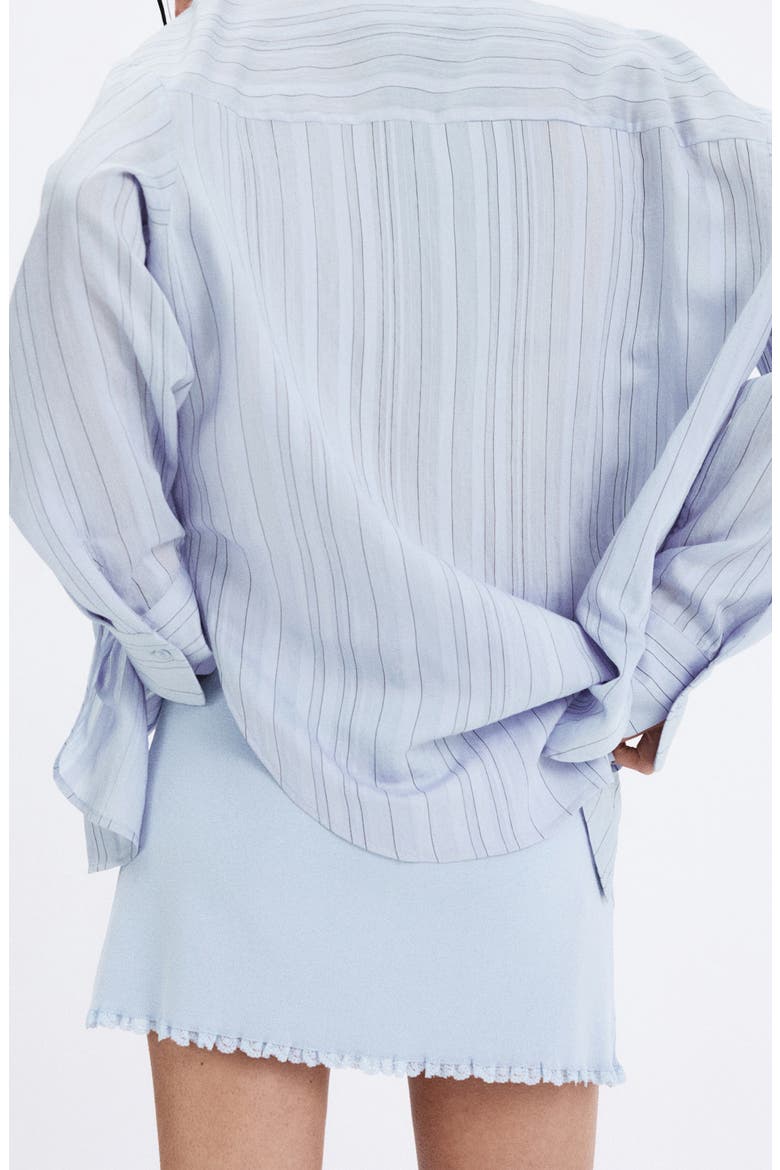 Oversize Stripe Button-Up Shirt, Alternate, color, BLUE