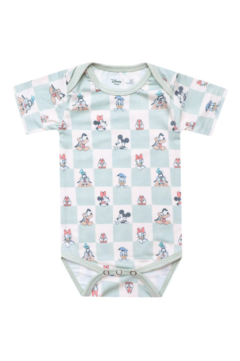 Mickey Mouse & Friends Print Bodysuit, Main, color, MICKEY MOUSE FRIENDS