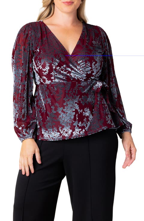 Loretta Burnout Velvet Wrap Top