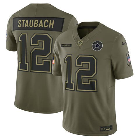 Men's Nike Roger Staubach Olive Dallas Cowboys 2025 Salute to Service Retired Limited Jersey