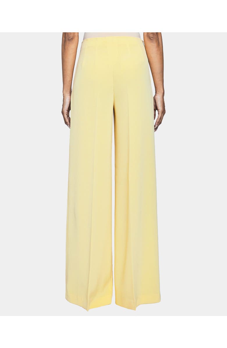 Santorelli LILY Wide Leg Pants with Slanted Side Pockets in Fluid Cady, Alternate, color, Lemon