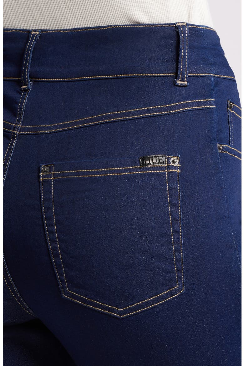 High Waist Denim Bootcut Leggings, Alternate, color, DARK RINSE WASH