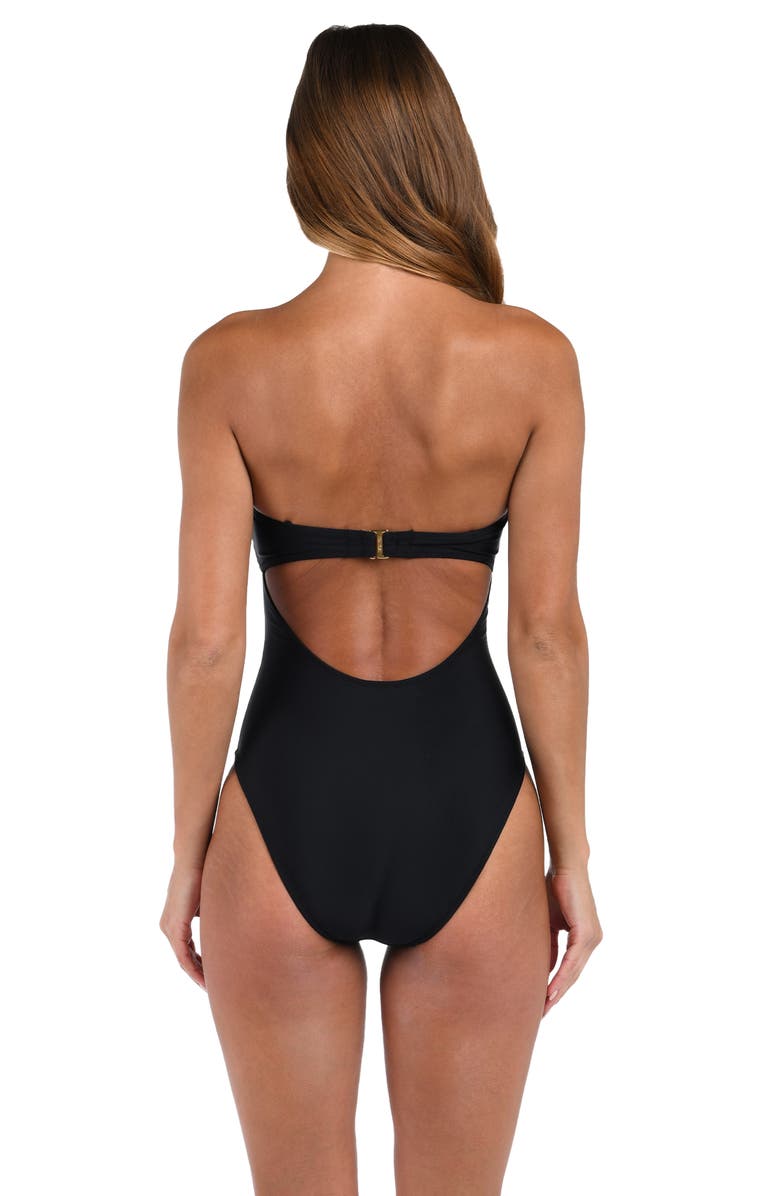 L'AGENCE Emilia Bandeau One-Piece Swimsuit, Alternate, color, Black
