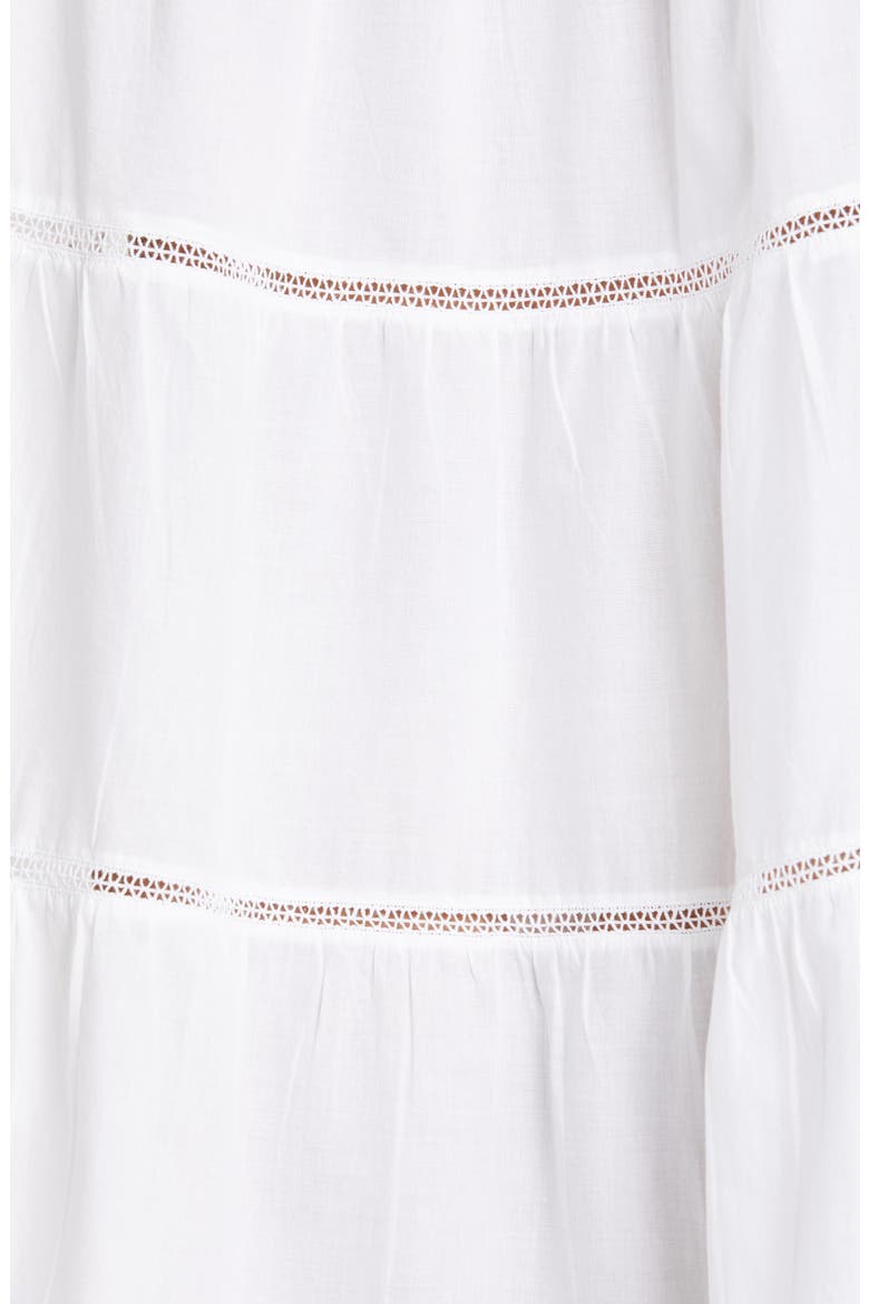 Paradis Open Tier Cotton Dress, Alternate, color, WHITE