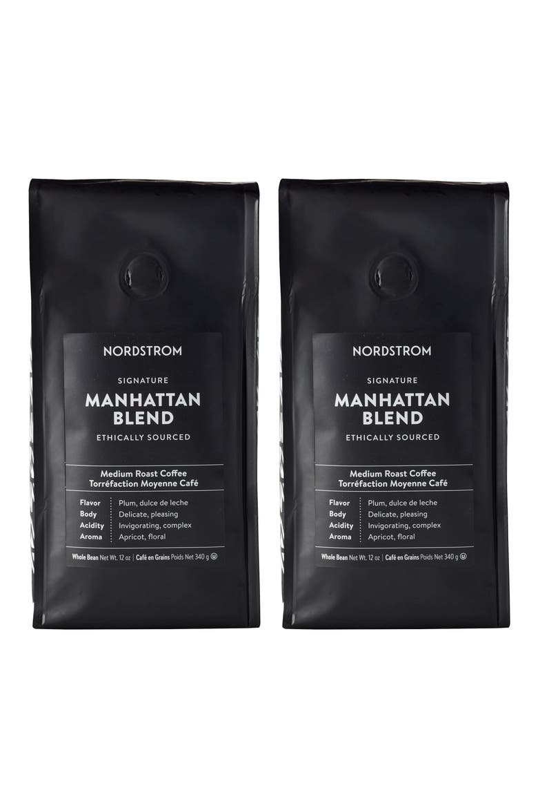Manhattan Blend Ethically Sourced 2-Pack Whole Bean Coffee, Main, color, BLACK