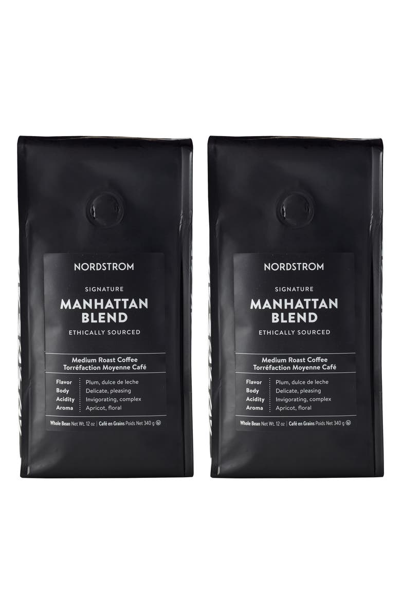 Nordstrom Manhattan Blend Ethically Sourced 2-Pack Whole Bean Coffee, Main, color, Black