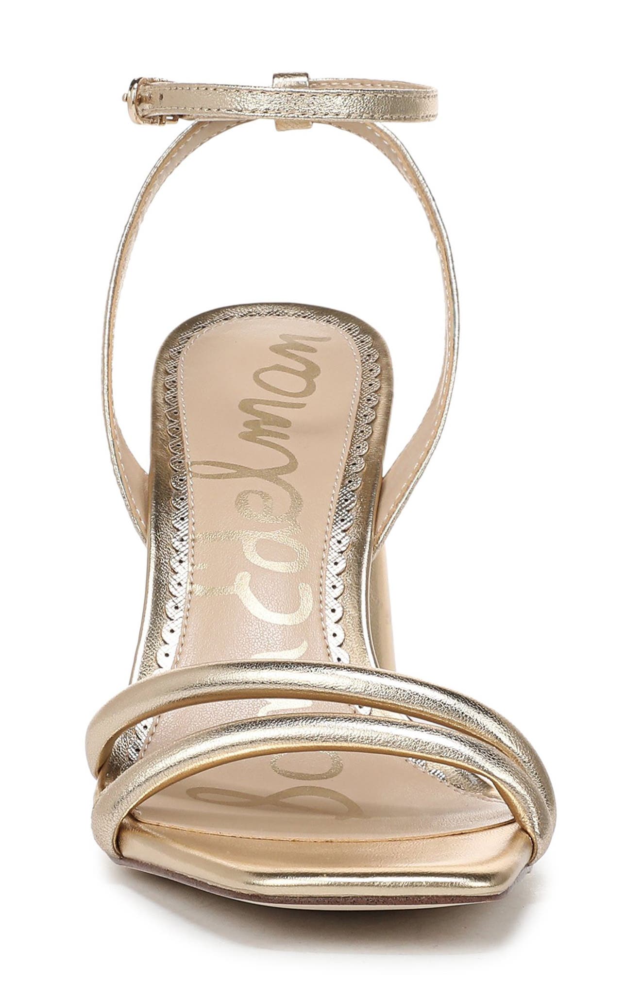 Kia Block Heel Ankle Strap Sandal, Alternate, color, GOLD LEAF