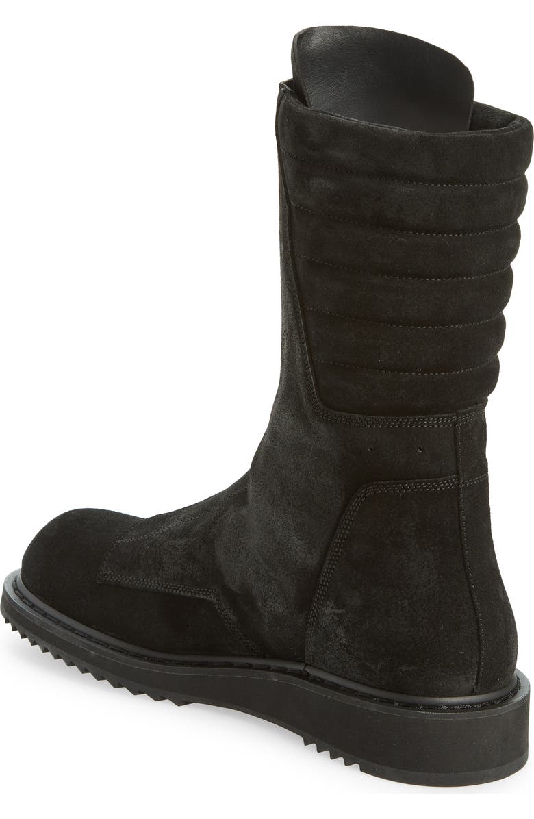 Rick Owens Basket Creeper Zip-Up Suede Boot, Alternate, color,