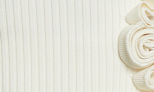 Coperni Distressed Rosette Rib Sweater In White