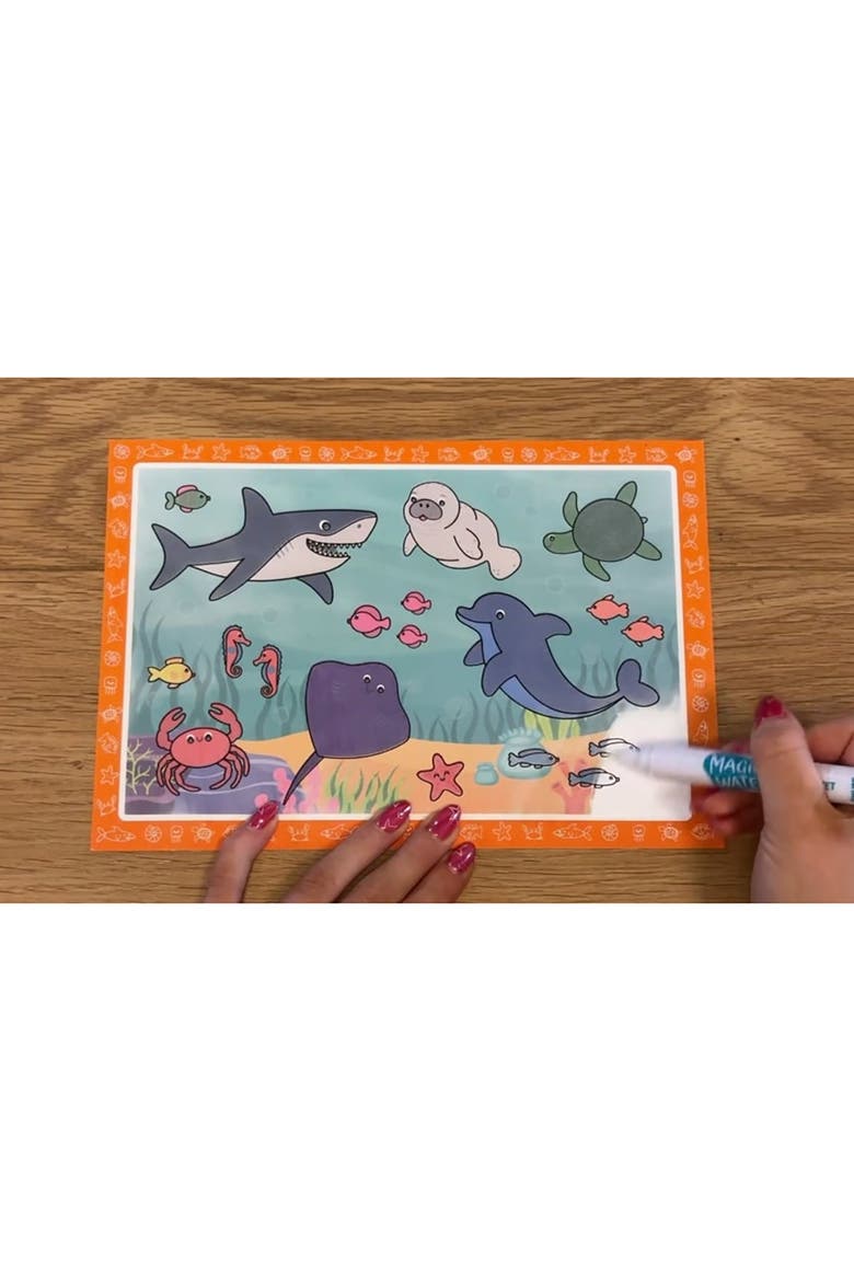 Magic Water Drawing Set, Ocean Animal Themed Activity, Kids 3+, Alternate, color, Multicolored