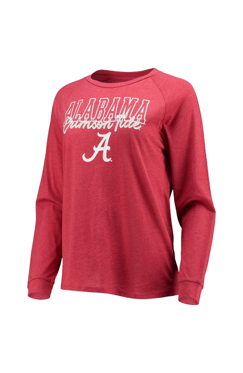 CONCEPTS SPORT Women's Concepts Sport Crimson/Gray Alabama Crimson Tide Raglan Long Sleeve T-Shirt & Shorts Sleep Set, Alternate, color, 