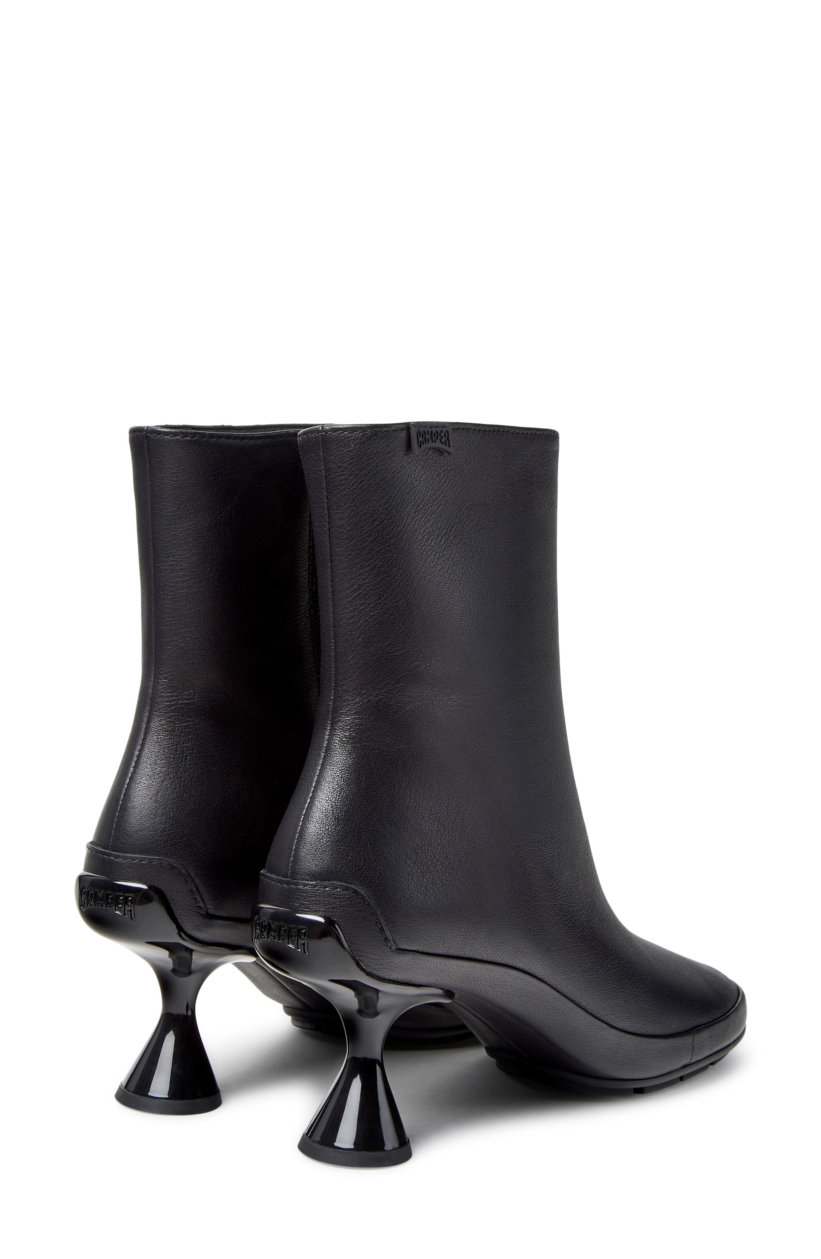Right Left Leather Bootie, Alternate, color, BLACK