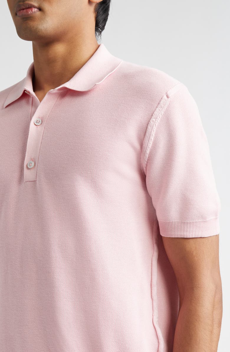 TOM FORD Silk & Cotton Piqué Polo, Alternate, color, Rosebloom