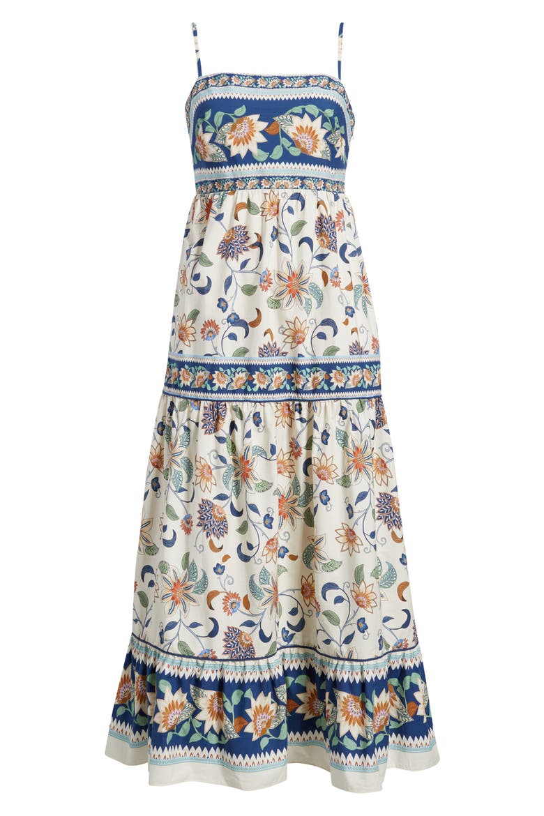 Delhi Floral Tapestry Print Sundress, Alternate, color, IVORY/ BLUE/ SOFT PINK