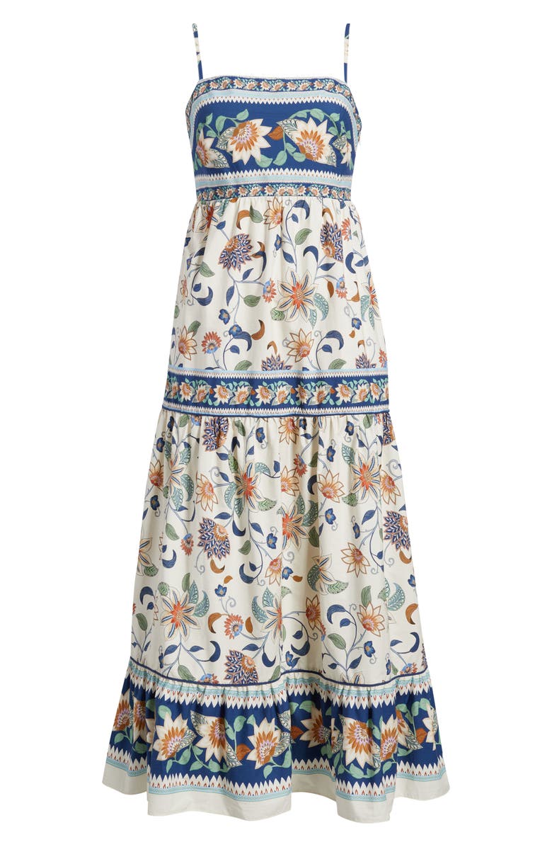 FARM Rio Delhi Floral Tapestry Print Sundress, Alternate, color, Ivory/ Blue/ Soft Pink