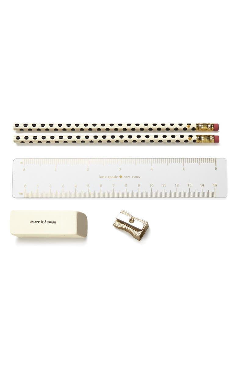 Kate Spade New York foil dot pencil pouch set, Alternate, color, 