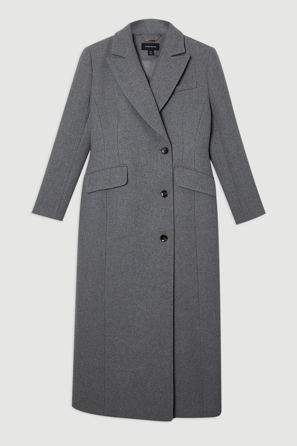 Wool Blend Tailored Fitted Maxi Coat - image 2