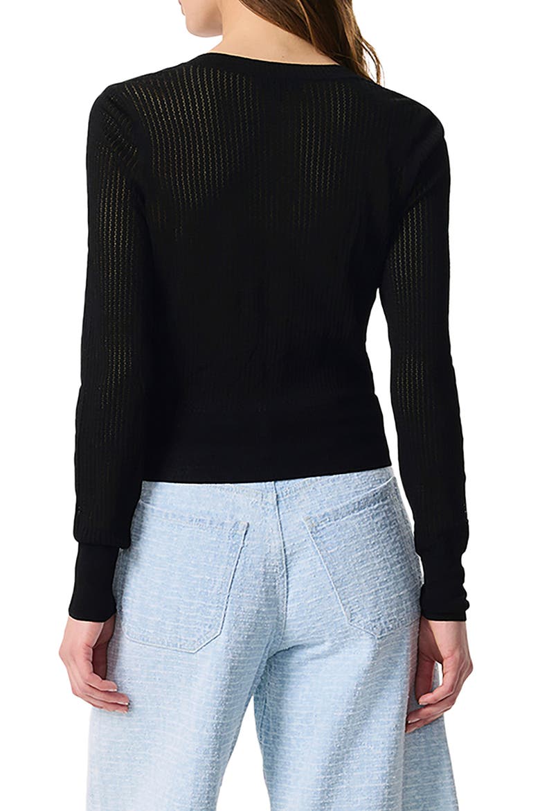 Molly Open Knit Cardigan, Alternate, color, BLACK
