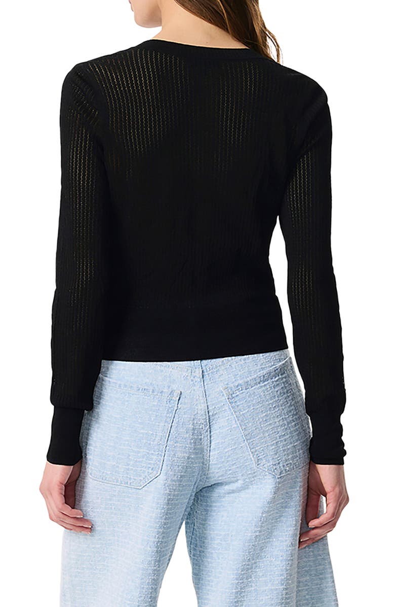 rag & bone Molly Open Knit Cardigan, Alternate, color, Black