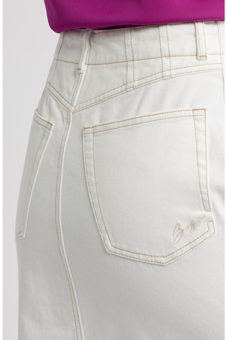 Varlina Button Front Denim Skirt, Alternate, color, OPEN WHT