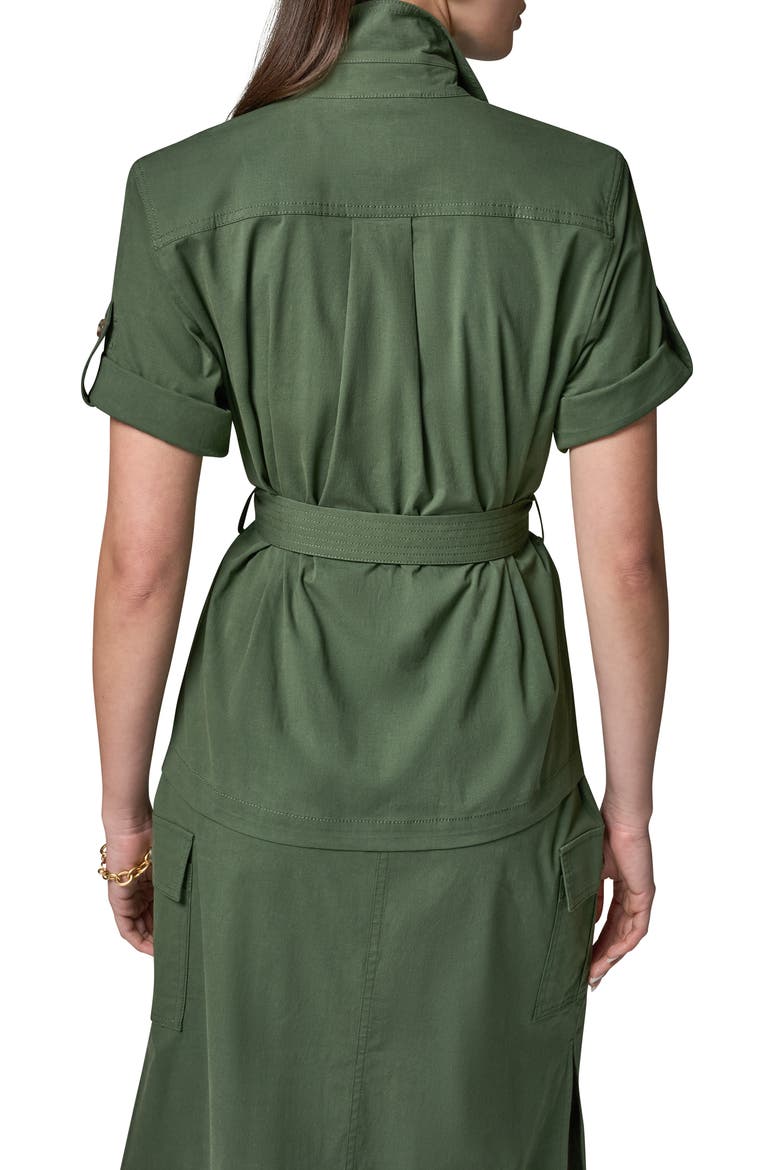 Short Sleeve Belted Jacket, Alternate, color, VERDE