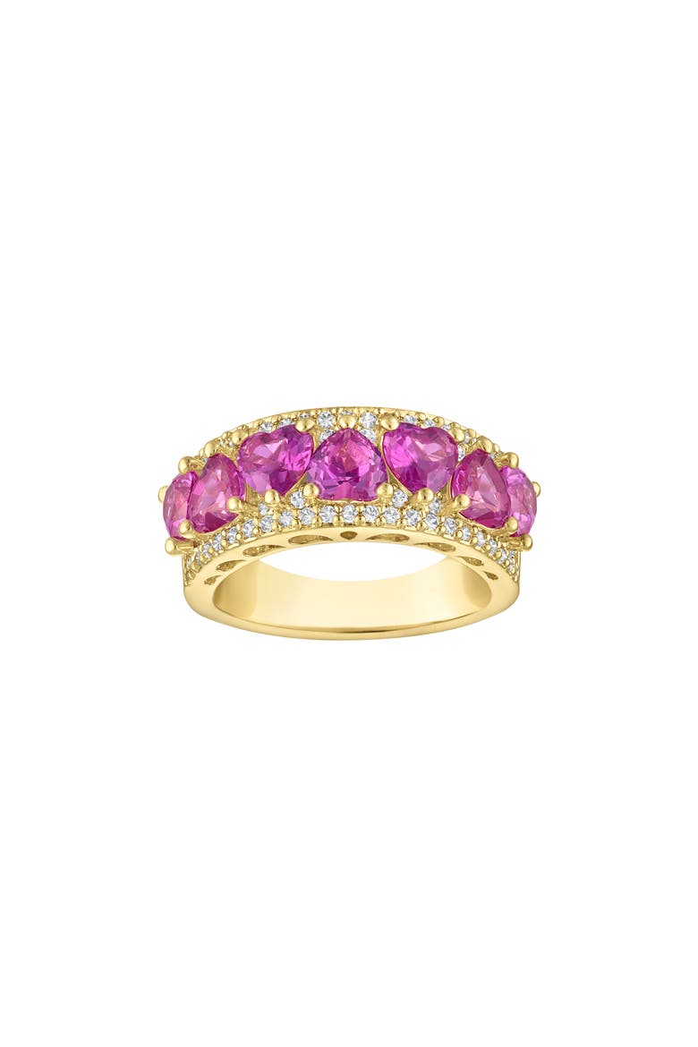 Lab Created Pink Sapphire Heart Ring, Main, color, PINK
