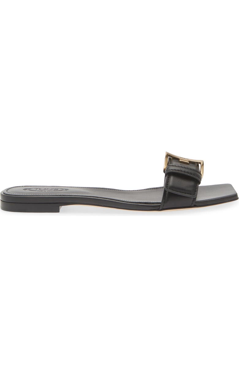 Tod's Buckle Slide Sandal, Alternate, color, Nero
