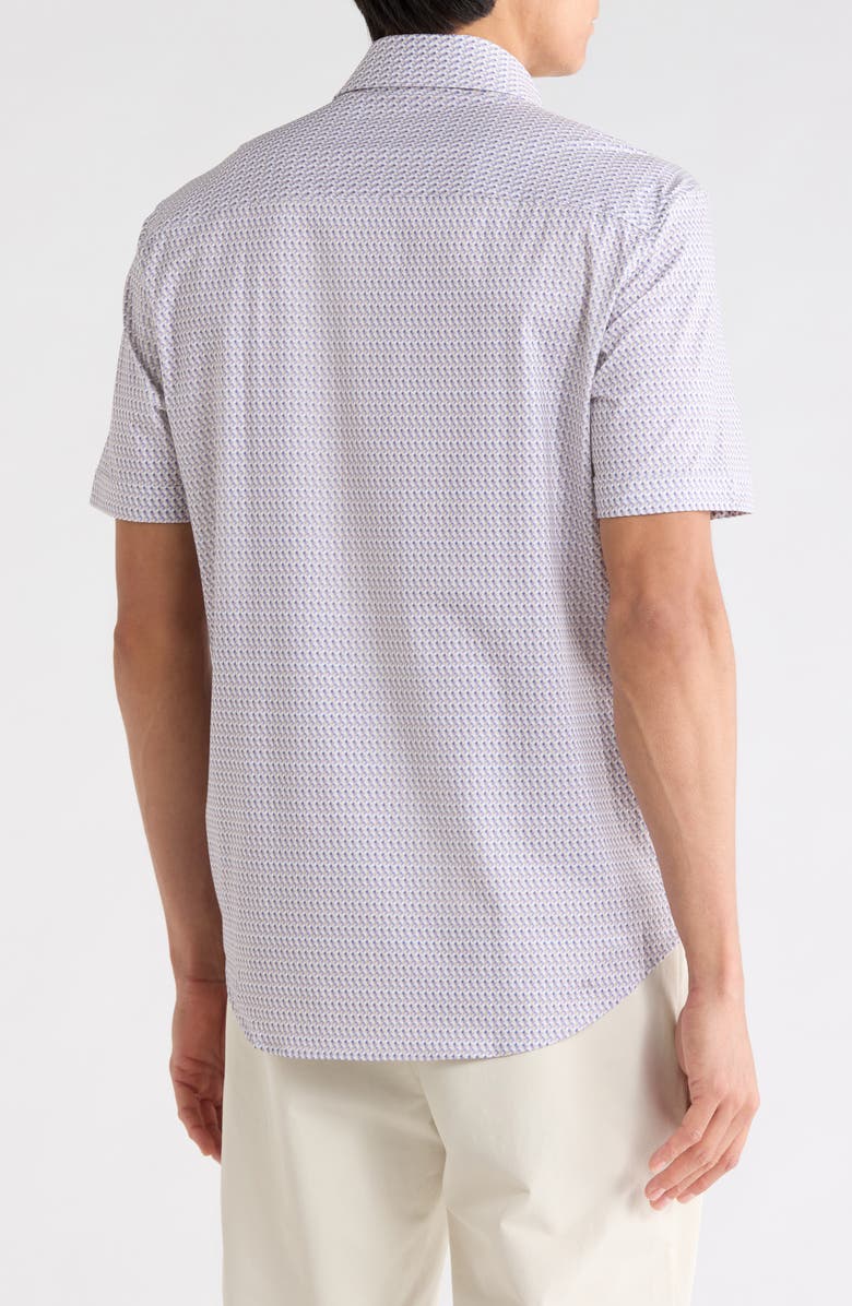 Bugatchi Short Sleeve Woven Shirt, Alternate, color, Dusty Pink