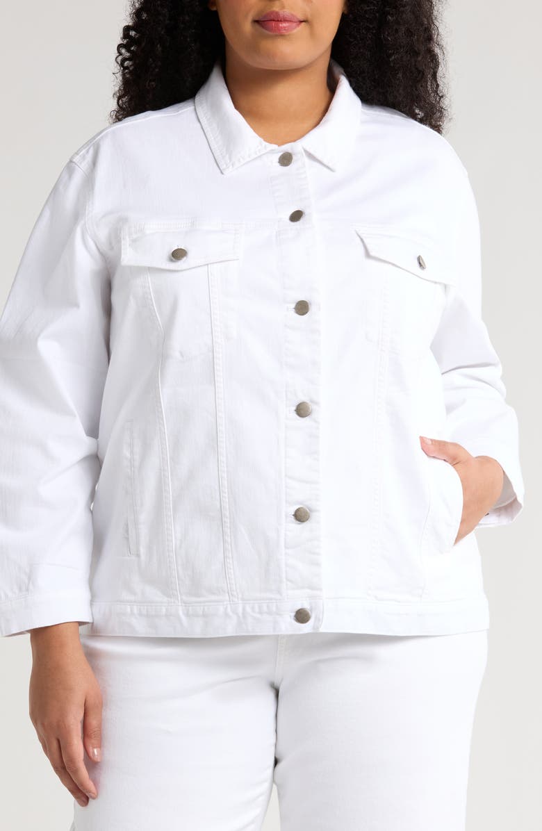 Eileen Fisher Denim Jacket, Alternate, color, White