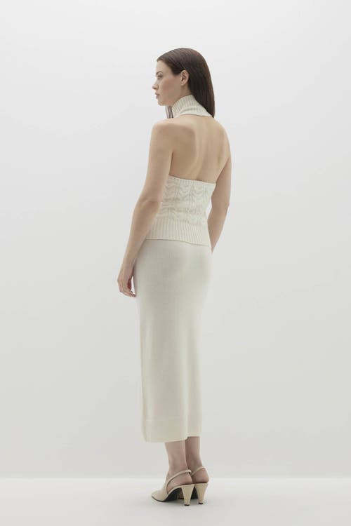 Naked Cashmere Runa Cableknit Cashmere Halter In Sand