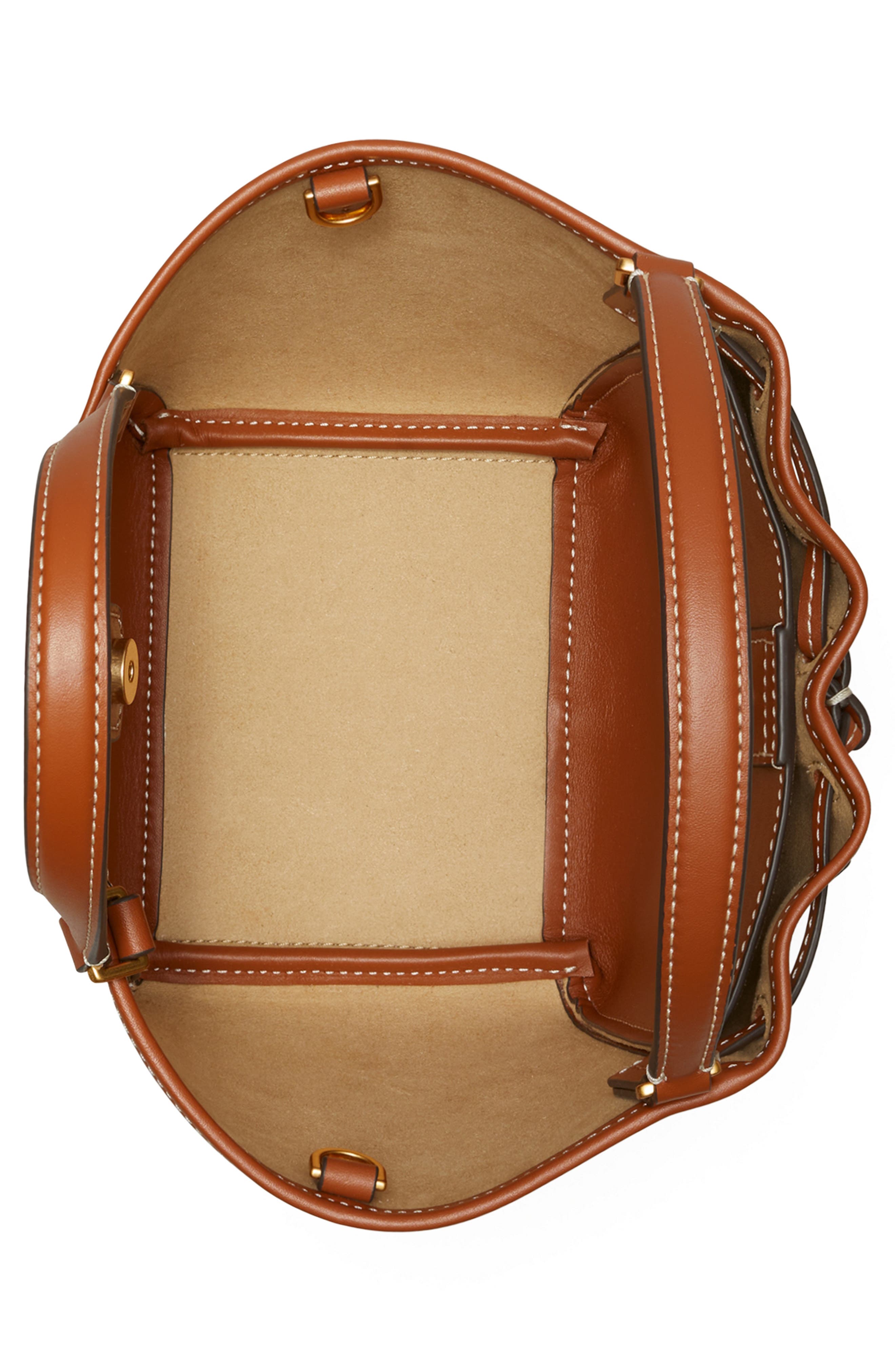 Tory Burch McGraw Mini Canvas Drawstring Satchel, Alternate, color, 